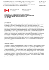 Statement by the Delegation of Canada in response to the report by the OSCE Project Co-ordinator in Ukraine, Ambassador Henrik Villadsen