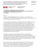 Statement by the delegation of Canada on the Russian Federation’s ongoing aggression against Ukraine