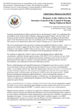 Statement by the Delegation of the United States of America in response to the address of the Secretary General of the Council of Europe Marija Pejčinović Burić
