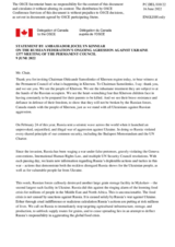Statement by the Delegation of Canada on the Russian Federation’s ongoing aggression against Ukraine