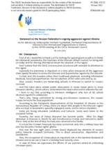 Statement by the Delegation of Ukraine on the Russian Federation’s ongoing aggression against Ukraine