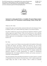 Statement by the Delegation of Iceland on the Russian Federation’s ongoing aggression against Ukraine