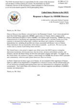 Statement by the Delegation of the United States of America in response to the report by the Director of the OSCE Office for Democratic Institutions and Human Rights (ODIHR), Mr. Matteo Mecacci