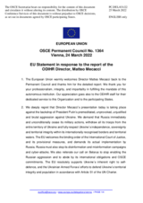 Statement by the French EU Presidency in response to the report by the Director of the OSCE Office for Democratic Institutions and Human Rights (ODIHR), Mr. Matteo Mecacci