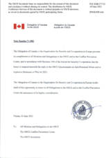 Response by the Delegation of Canada to the Questionnaire on Anti-Personnel Mines and Explosive Remnants of War