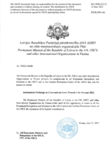 Information Exchange by the Delegation of Latvia on Conventional Arms Transfer