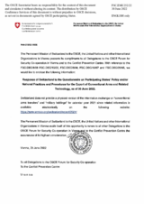 Response by the Delegation of Switzerland to the Questionnaire on Participating States’ Policy and/or National Practices and Procedures for the Export of Conventional Arms and Related Technology