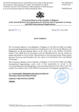 Response by the Delegation of Bulgaria to the Questionnaire on Participating States’ Policy and/or National Practices and Procedures for the Export of Conventional Arms and Related Technology