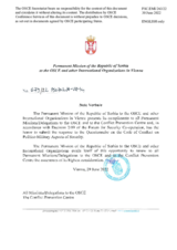 Response by the Delegation of Serbia to the Questionnaire on the Code of Conduct on Politico-Military Aspects of Security