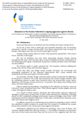 Statement by the Delegation of Ukraine on the Russian Federation’s ongoing aggression against Ukraine