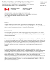 Statement by the Delegation of Canada in response to the presentation by the Secretary General of the Annual Progress Report on the Implementation of the OSCE 2004 Action Plan for the Promotion of Gender Equality