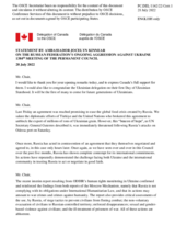 Statement by the Delegation of Canada on the Russian Federation’s ongoing aggression against Ukraine