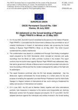 Statement by the Czech EU Presidency on the forced landing of Ryanair flight FR4978 in Minsk on 23 May 2021