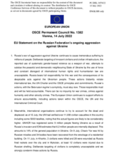 Statement by the Czech EU Presidency on the Russian Federation’s ongoing aggression against Ukraine
