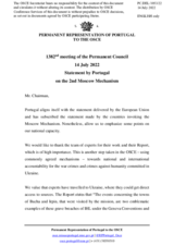 Statement by the Delegation of Portugal on the Moscow Mechanism invoked by 45 OSCE participating States following consultations with Ukraine