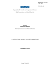 Report by the High Commissioner on National Minorities, Ambassador Kairat Abdrakhmanov