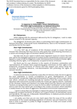 Statement by the Delegation of Ukraine in response to the report by the High Commissioner on National Minorities, Ambassador Kairat Abdrakhmanov