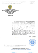 Information Exchange by the Delegation of Kazakhstan on Conventional Arms Transfer