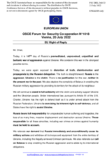 Statement by the Czech EU Presidency in response to the statement by the Delegation of the Russian Federation