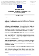 Statement by the Czech EU Presidency in response to the statement by the Delegation of the Russian Federation