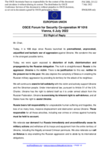 Statement by the Czech EU Presidency in response to the statement by the Delegation of the Russian Federation