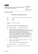 Giornale della 1003a Seduta plenaria del Foro di cooperazione per la sicurezza