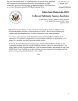 Statement by the Delegation of the United States of America on reports of intensive fighting around Nagorno-Karabakh