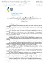 Statement by the Delegation of Ukraine on the Russian Federation’s ongoing aggression against Ukraine