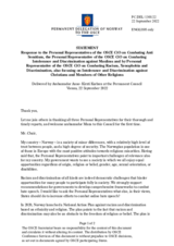 Statement by the Delegation of Norway in response to the addresses by the Personal Representatives of the OSCE Chairman-in-Office on Tolerance and Non-discrimination