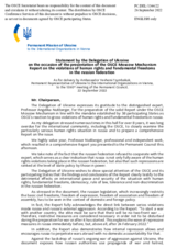 Statement by the Delegation of Ukraine on the Moscow Mechanism invoked by 38 OSCE participating states