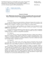Statement by the Delegation of Romania on the Moscow Mechanism invoked by 38 OSCE participating states
