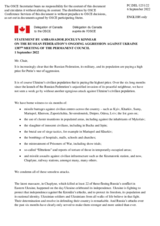 Statement by the Delegation of Canada on the Russian Federation’s ongoing aggression against Ukraine