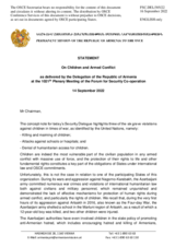 Statement by the Delegation of Armenia on the security dialogue on “Children and Armed Conflict”