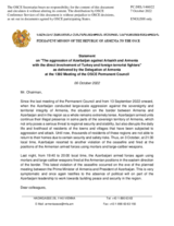 Statement by the Delegation of Armenia on the aggression of Azerbaijan against Artsakh and Armenia with the direct involvement of Turkey and foreign terrorist fighters