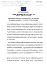 Déclaration de l’Union européenne sur les derniers développements entre l’Arménie