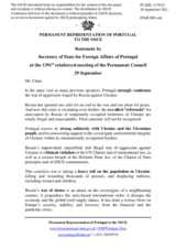 Statement by the Delegation of Portugal on the Russian Federation’s ongoing aggression against Ukraine