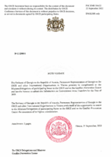 Information Exchange by the Delegation of Georgia on Conventional Arms Transfer