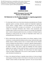 Statement by the Czech EU Presidency on the Russian Federation’s ongoing aggression against Ukraine