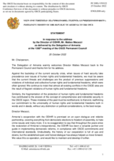 Statement by the Delegation of Armenia in response to the report by the Director of the Office for Democratic Institutions and Human Rights (ODIHR), Mr. Matteo Mecacci