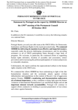 Statement by the Delegation of Portugal in response to the report by the Director of the Office for Democratic Institutions and Human Rights (ODIHR), Mr. Matteo Mecacci
