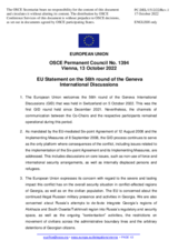 Statement by the Czech EU Presidency on the 56th round of the Geneva International Discussions, held on 5 October 2022