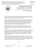Statement by the Delegation of the United States of America on the International Day of the Girl Child, observed on 11 October 2022