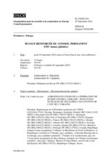 Journal de la 1391ème séance renforcée du Conseil permanent