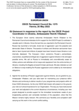 Statement by the French EU Presidency in response to the report by the OSCE Project Co-ordinator in Ukraine, Ambassador Henrik Villadsen