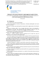 Statement by the Delegation of Ukraine on the Russian Federation’s ongoing aggression against Ukraine
