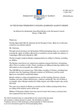 Statement by the Delegation of Norway on the Russian Federation’s ongoing aggression against Ukraine