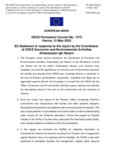 Statement by the French EU Presidency in response to the report by the Co-ordinator of OSCE Economic and Environmental Activities, Ambassador Igli Hasani