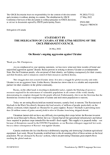 Statement by the Delegation of Canada on the Russian Federation’s ongoing aggression against Ukraine