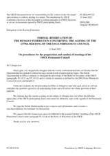 Procedural comments by the Delegation of the Russian Federation