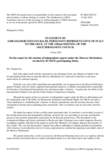 Statement by the Delegation of Italy on the Moscow Mechanism invoked by 45 OSCE participating States following consultations with Ukraine